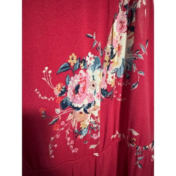 Torrid Challis fabric floral print mini dress back keyhole & tie back closure - Picture 6 of 10